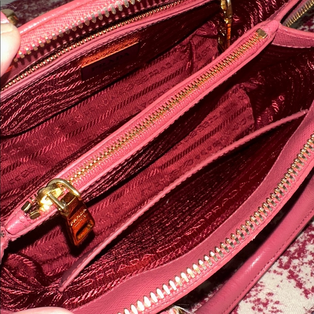 Prada Saffiano Leather Dome Satchel in Rose Pink - Picture 13 of 16